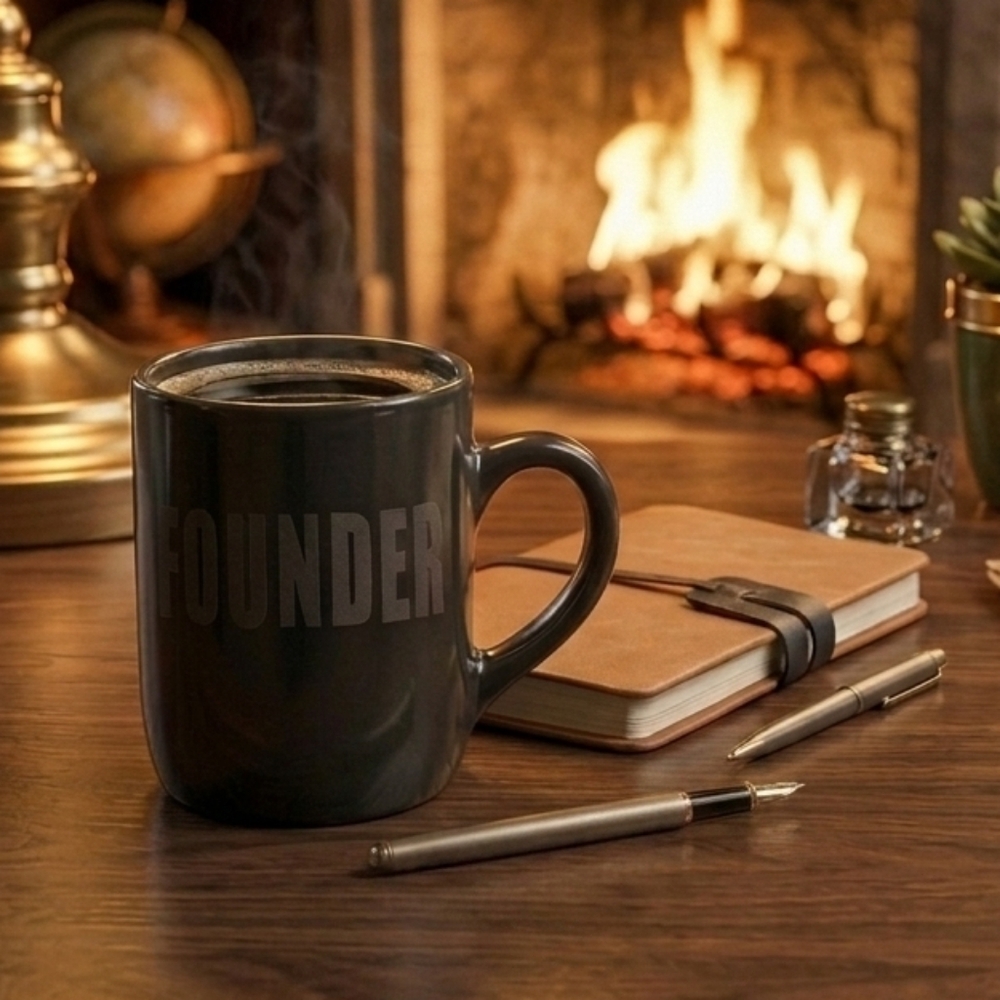Founder Black Coffee Mug Novelty Kitchen Holiday Basket Gift Y2K New Copy 🇺🇦